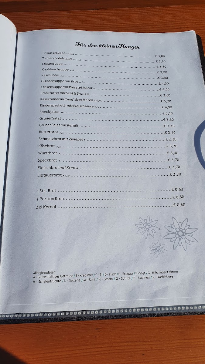 Menu Gasthaus Edelweißhutte-2